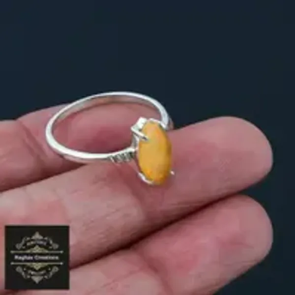 Natural_Opal_Gem_Stone_Silver__Ring_For_Unisex