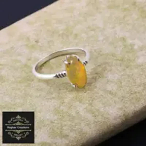Natural_Opal_Gem_Stone_Silver__Ring_For_Unisex