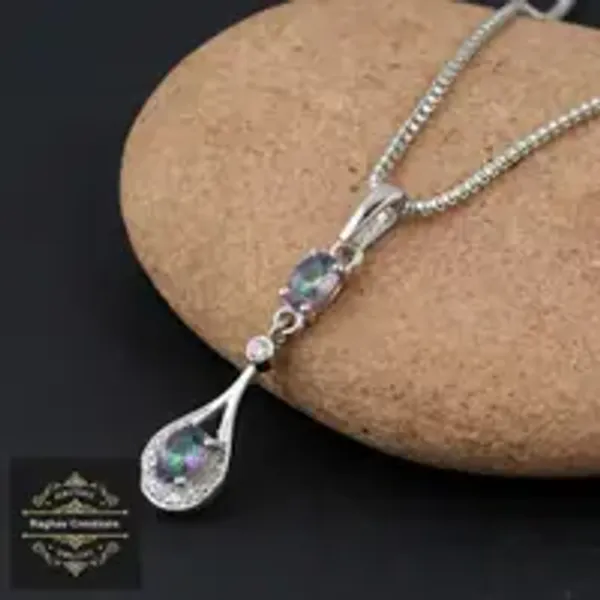 Mystic_Topaz_Natural_Gem_Stone_Silver__Pendent_For_Women