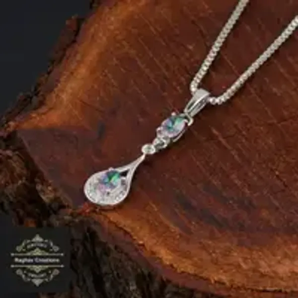 Mystic_Topaz_Natural_Gem_Stone_Silver__Pendent_For_Women