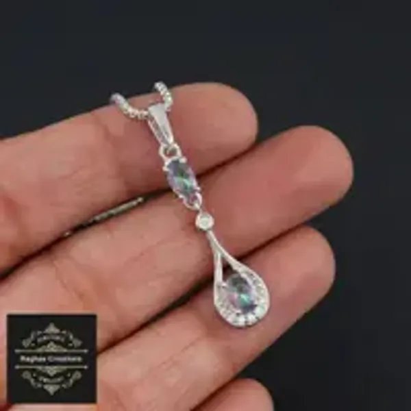 Mystic_Topaz_Natural_Gem_Stone_Silver__Pendent_For_Women
