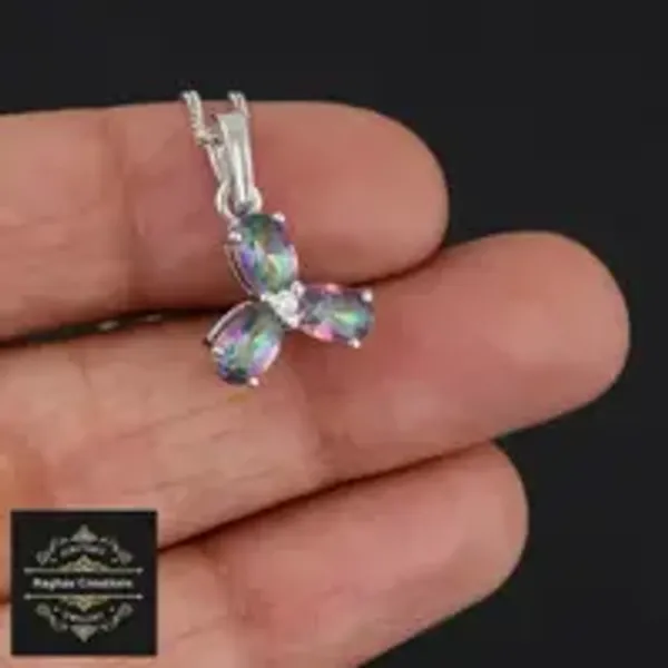Mystic_Topaz_Natural_Gem_Stone_Silver__Pendent_For_Women