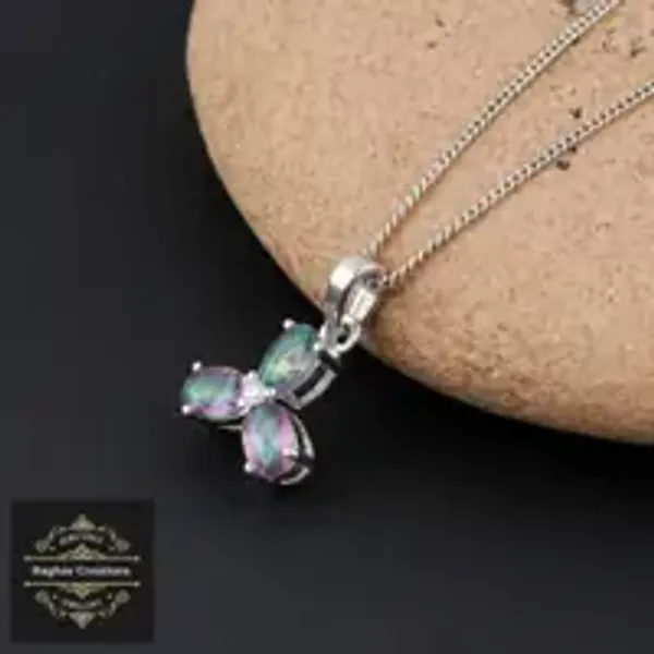 Mystic_Topaz_Natural_Gem_Stone_Silver__Pendent_For_Women