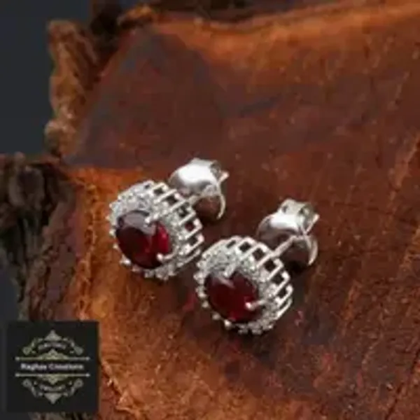 Garnet_Natural_Gem_Stone_Silver_Cluster_Set_(_Ring,_Earring,Pendent)_For_Women