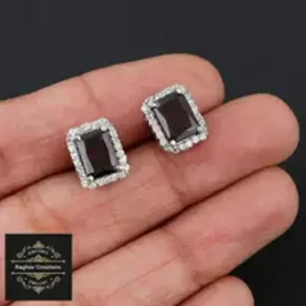 Natural_Garnet_Gem_Stone_Silver_Cluster_Set_(_Pendent_Ring_Tops_)_For_Women
