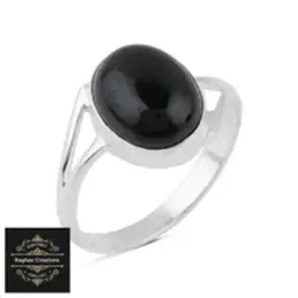 Natural__Black_Onyx_Gem_Stone_Silver_Ring_For_Unisex