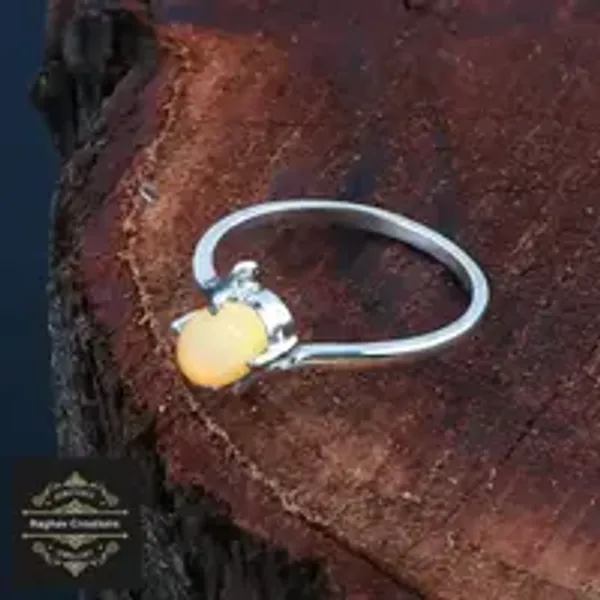 Natural__Opal_Gem_Stone_Silver__Ring_For_Unisex