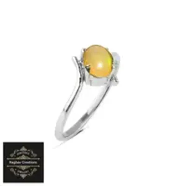 Natural__Opal_Gem_Stone_Silver__Ring_For_Unisex