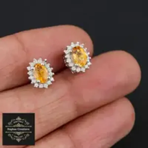 Natural_Citrine_Gem_Stone_Silver_Cluster_Set_(_Ring,_Earring,Pendent)_For_Women