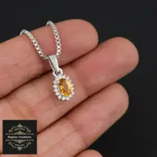 Natural_Citrine_Gem_Stone_Silver_Cluster_Set_(_Ring,_Earring,Pendent)_For_Women