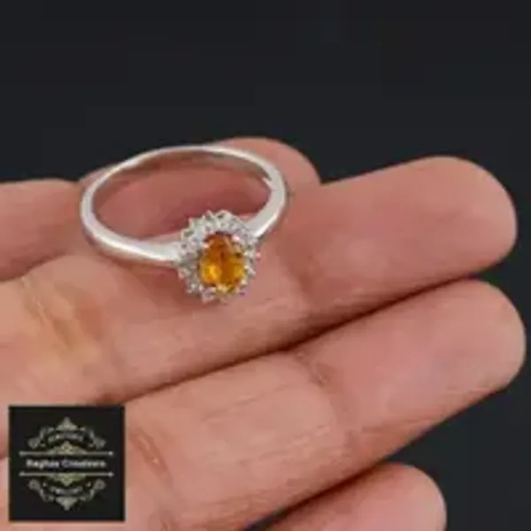 Natural_Citrine_Gem_Stone_Silver_Cluster_Set_(_Ring,_Earring,Pendent)_For_Women