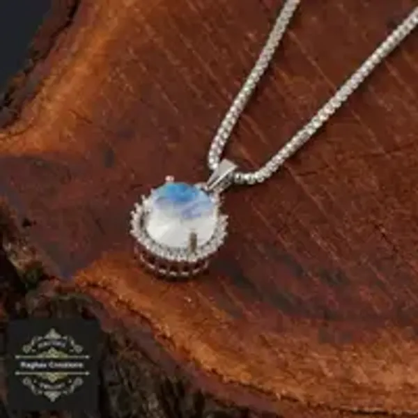 Rainbow_Moon_Stone_Natural_Gem_Stone_Silver__Pendent_For_Women