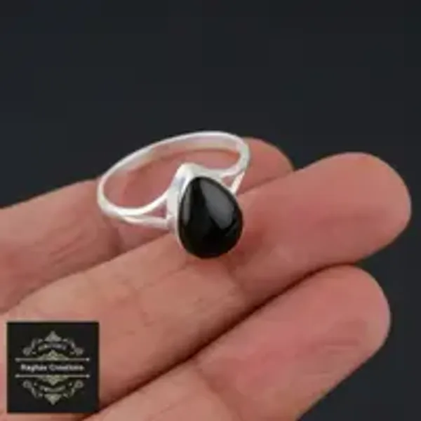 Black_Onyx_Natural_Gem_Stone_Silver__Ring_For_Unisex