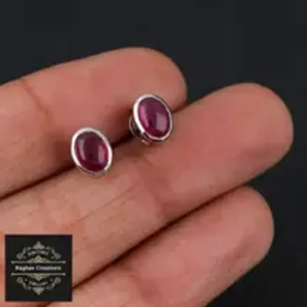 Natural_Ruby_Gem_Stone_Silver__Cluster_Set_(_Ring,_Earring,Pendent)_For_Women