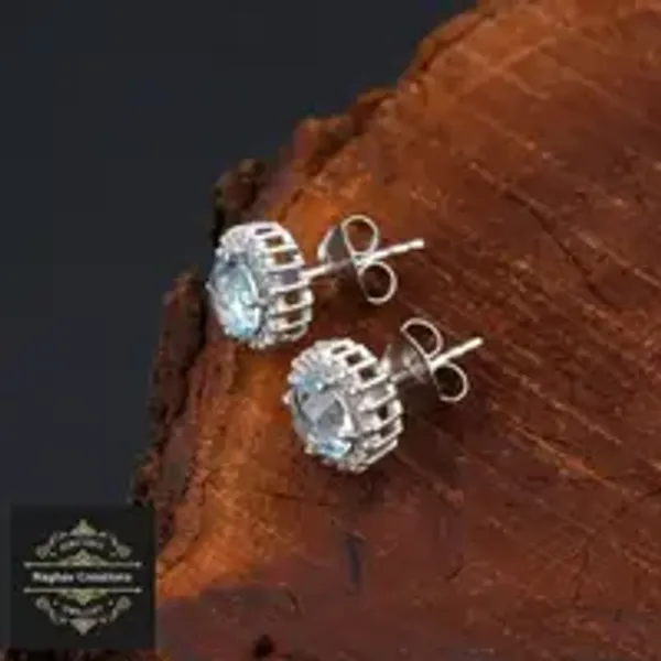Natural_Blue_Topaz_Gem_Stone_Silver_Earrings_For_Women