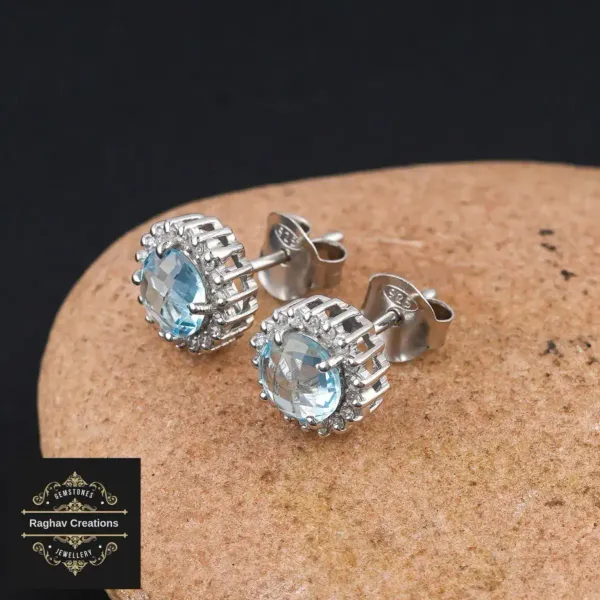 Natural_Blue_Topaz_Gem_Stone_Silver_Earrings_For_Women