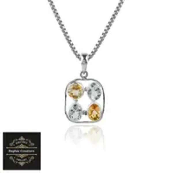 Aquamarine_Citrine_Silver_Natural_Gem_Stone_Pendent_For_Women