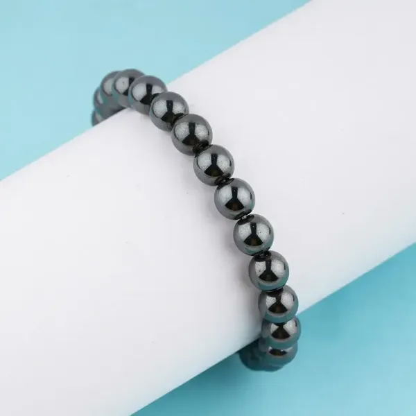 Natural_Black_Pyrite_Gem_Stone_Bracelet_For_Unisex