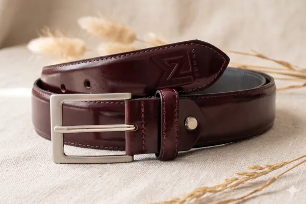 Burgundy_Leather_Adjustable_Belt_For_Men