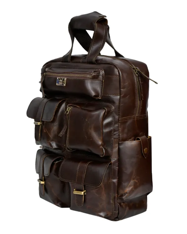 Brown_Leather_Multi-Pocket_Backpack