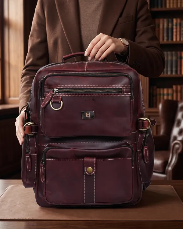 Burgundy_Multi_Pocket_Backpack