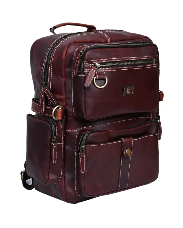 Burgundy_Multi_Pocket_Backpack
