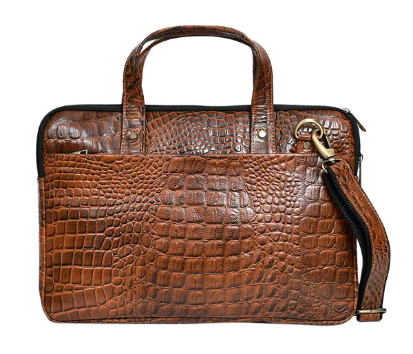 Brown_Crocodile_Texture_Leather_Briefcase