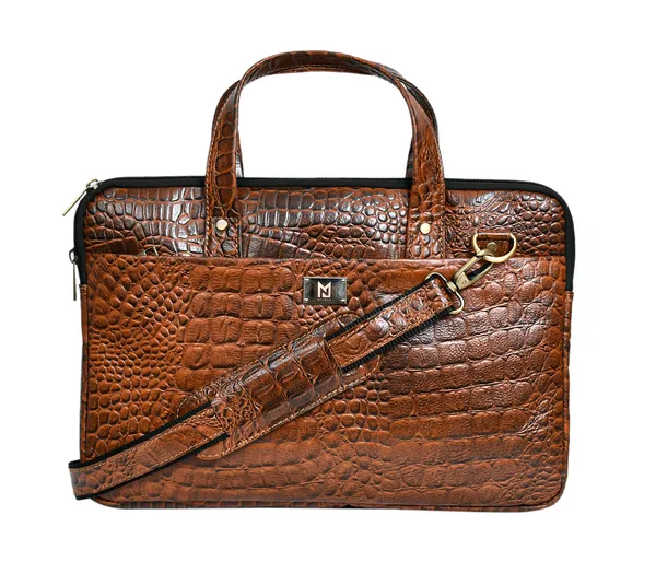 Brown_Crocodile_Textured_Briefcase_For_Men