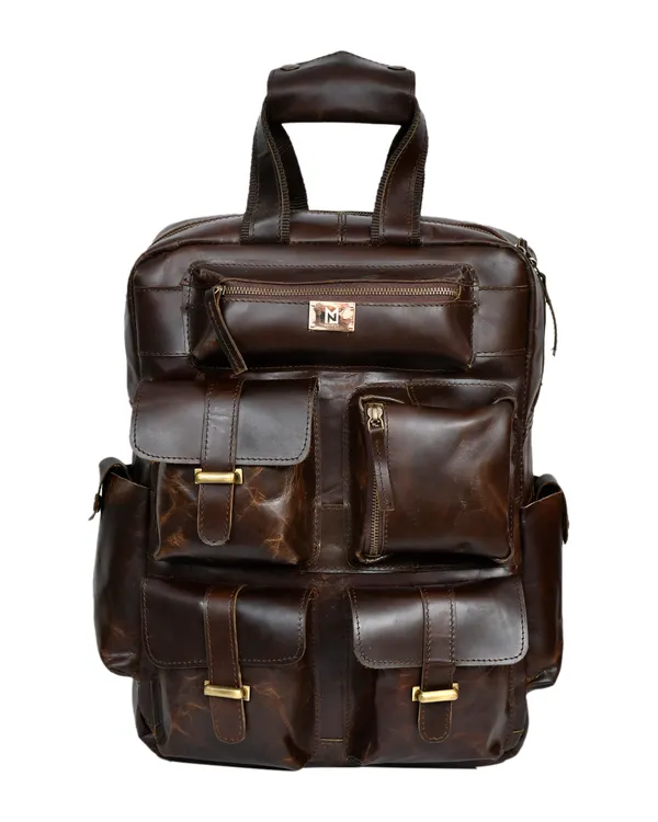 Brown_Leather_Multi-Pocket_Backpack