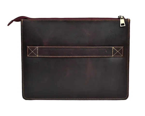 Brown_Leather_Zipper_Portfolio_Clutch
