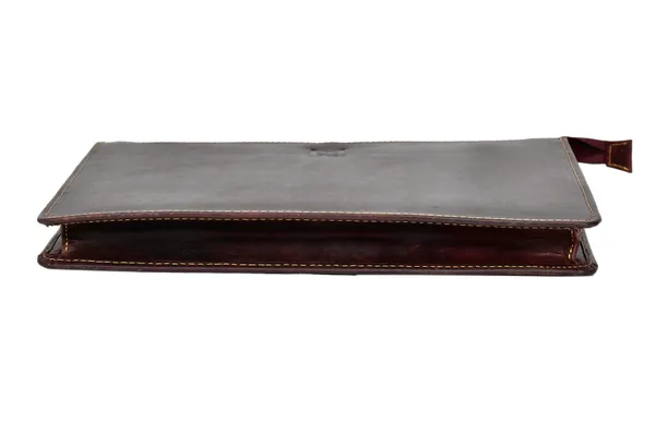 Brown_Leather_Zipper_Portfolio_Clutch