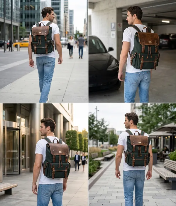 Green_Canvas_Leather_Backpack_For_Men