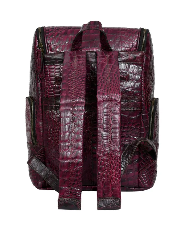 Burgundy_Textured_Leather_Backpack_For_Men