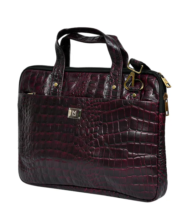 Burgundy_Crocodile_Texture_Leather_Briefcase