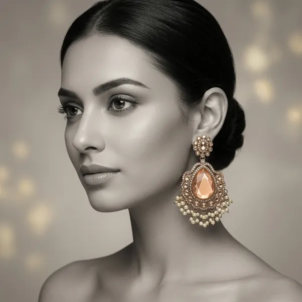 Antique_Gold-Plated_Stone_Pearl_Drop_Earrings_For_Women