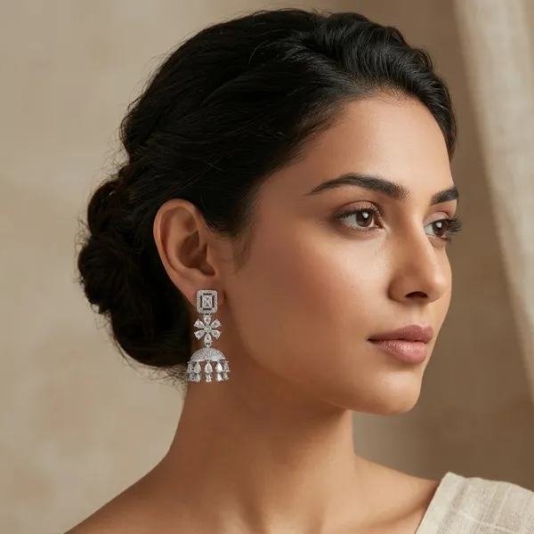 Silver_Tone_Floral_Jhumka_Earrings_For_Women