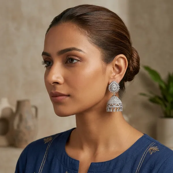 Silver_Tone_Floral_Jhumka_Earrings_For_Women