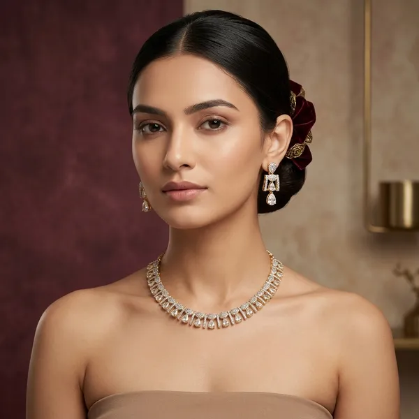 Gold_Tone_Stone_Studded_Necklace_And_Earrings_Set_For_Women