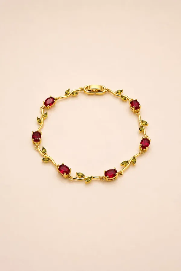 Gold_And_Red_Stainless_Steel_Bracelet_For_Women