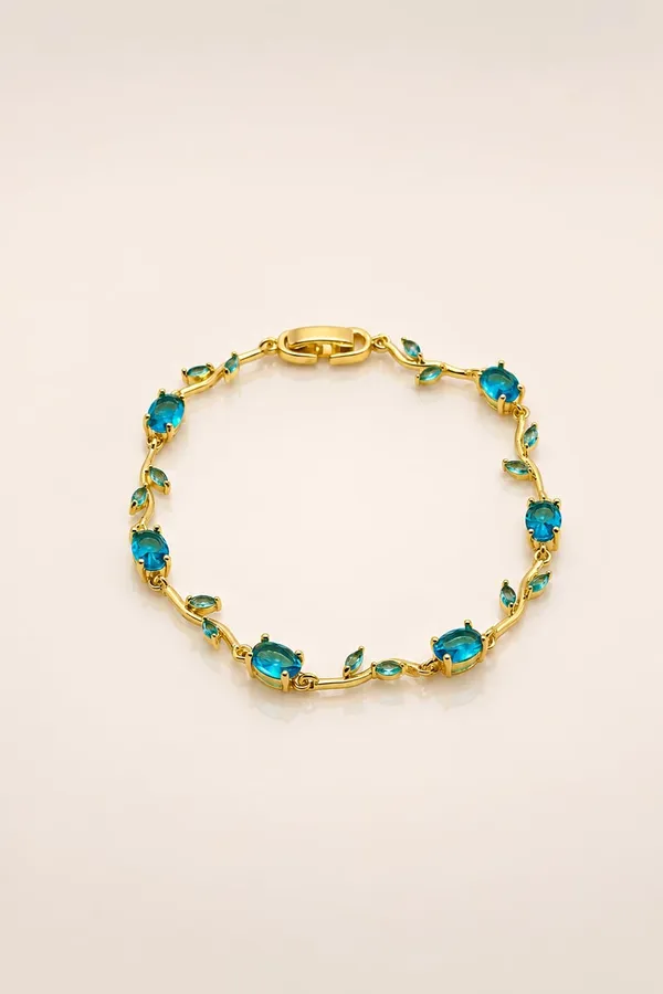 Gold_And_Blue_Tulip_Bracelet_For_Women