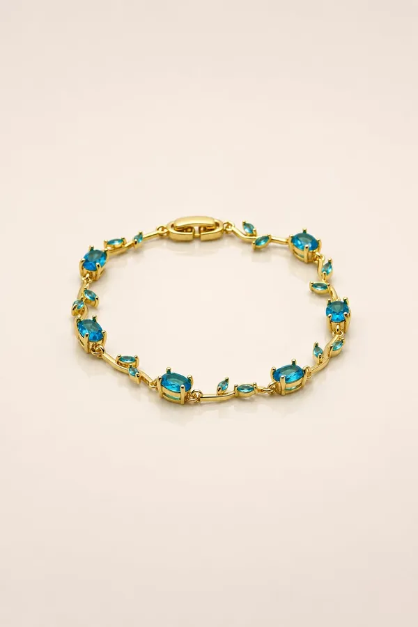 Gold_And_Blue_Tulip_Bracelet_For_Women