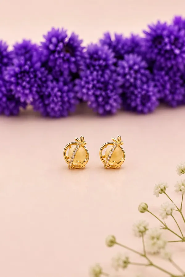 Gold_And_Off_White_Stainless_Steel_Earrings_For_Women_