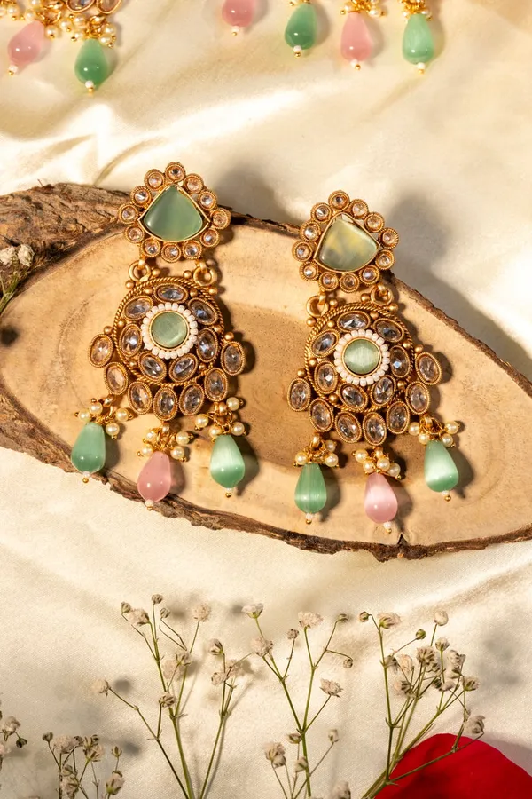 Multicolor_Gold-Plated_Temple_Necklace_Sets_For_Women