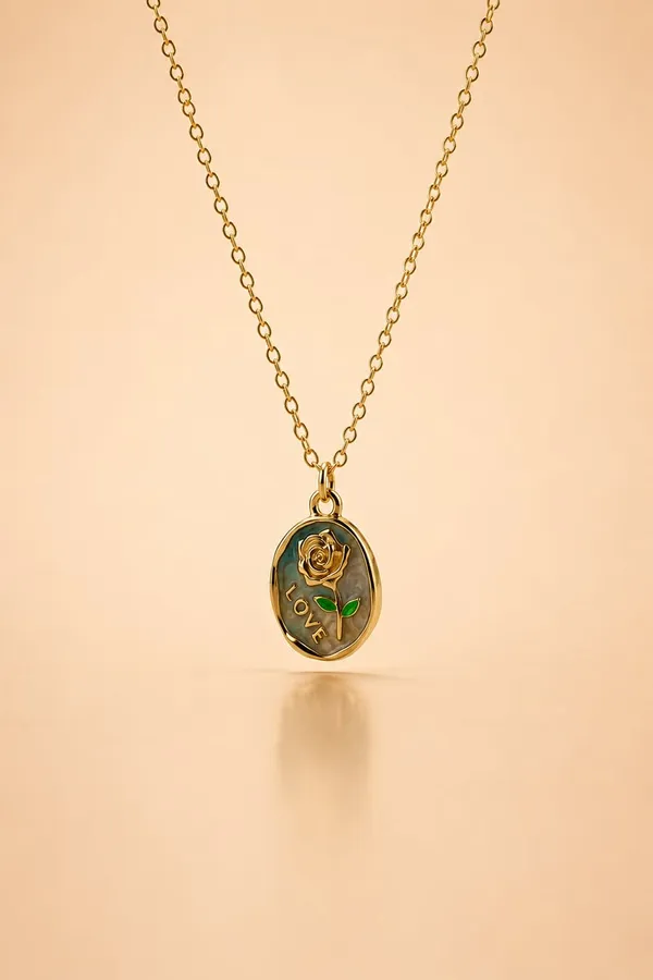 Gold_And_Green_Stainless_Steel_Necklace_Sets_