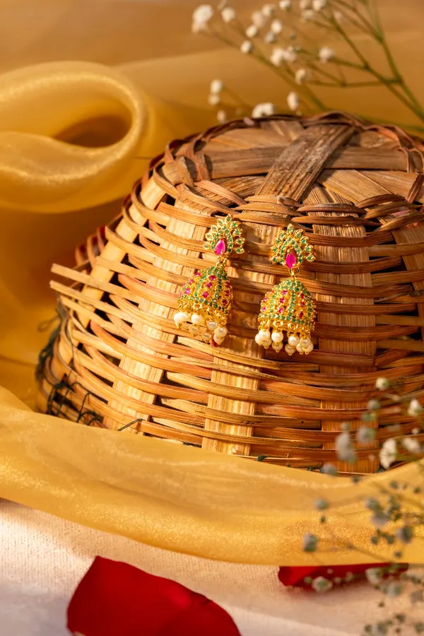 Gold_And_Ruby_AD_Jhumka_For_Women