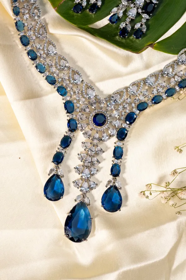 Blue_And_Silver_American_Diamond_Necklace_Sets_For_Women