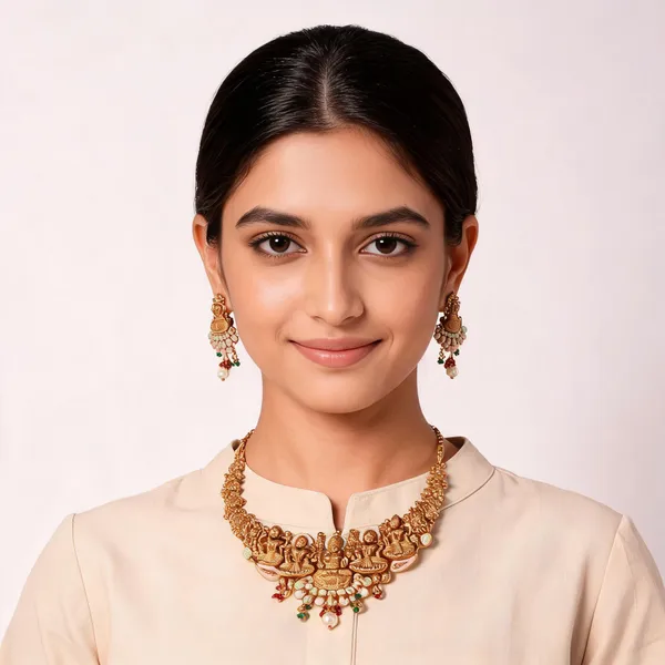 Gold_Plated_Laxmi_Temple_Necklace_Sets_For_Women