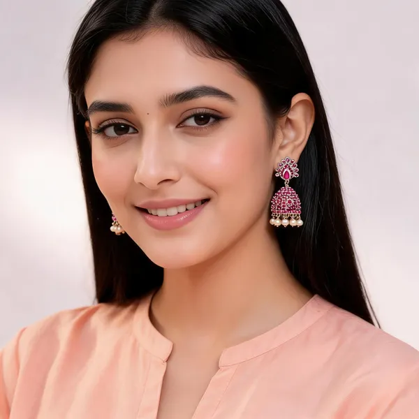 Ruby_Pink_AD_Jhumka_For_Women