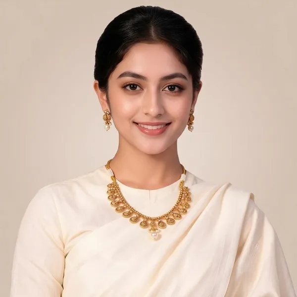 Gold_Gold-Plated_Temple_Short_Necklace_Sets_For_Women