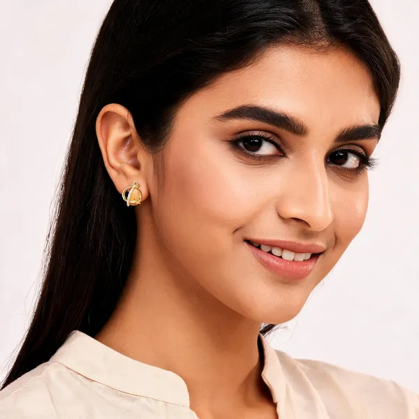 Gold_And_Off_White_Stainless_Steel_Earrings_For_Women_